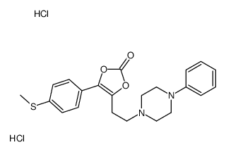 1,3-Dioxol-2-one, 4-(4-(methylthio)phenyl)-5-(2-(4-phenyl-1-piperaziny l)ethyl)-, dihydrochloride structure