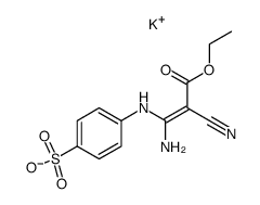 potassium 4-(1-amino-2-cyano-2-ethoxycarbonylethenylamino)benzenesulphonate结构式