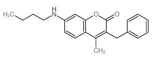 3-benzyl-7-butylamino-4-methyl-chromen-2-one结构式