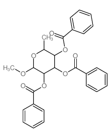 (4,5-dibenzoyloxy-2-methoxy-6-methyl-oxan-3-yl) benzoate结构式