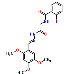 2-Iodo-N-{2-oxo-2-[(2E)-2-(2,4,5-trimethoxybenzylidene)hydrazino]ethyl}benzamide结构式