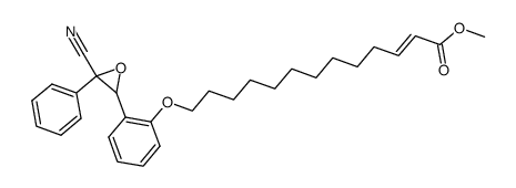 (2E)-13-[2-(3-Cyan-trans-3-phenyl-2-oxiranyl)phenoxy]-2-tridecensaeure-methylester结构式