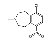 6-chloro-3-methyl-9-nitro-2,3,4,5-tetrahydro-1H-3-benzazepine结构式