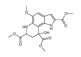 trimethyl 9-hydroxy-5-methoxy-6,7,8,9-tetrahydro-1H-pyrrolo[2,3-f]quinoline-2,7,9-tricarboxylate Structure