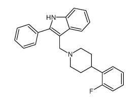 3-[[4-(2-fluorophenyl)piperidin-1-yl]methyl]-2-phenyl-1H-indole Structure