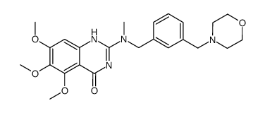 5,6,7-trimethoxy-2-[methyl-(3-morpholin-4-ylmethyl-benzyl)-amino]-1H-quinazolin-4-one结构式