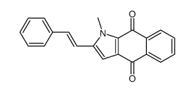 1-methyl-2-(2-phenylethenyl)benzo[f]indole-4,9-dione结构式