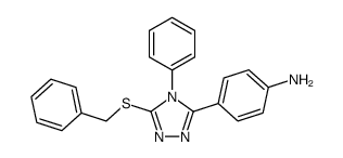 4-(5-benzylsulfanyl-4-phenyl-1,2,4-triazol-3-yl)aniline Structure