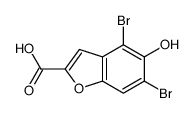 4,6-dibromo-5-hydroxy-1-benzofuran-2-carboxylic acid结构式