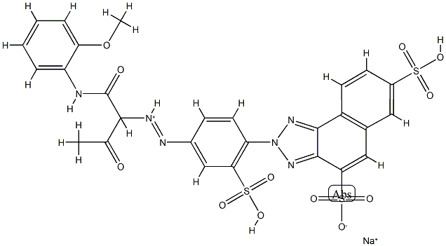 dihydrogen-2-[4-[[1-[(o-anisidino)carbonyl]-2-oxopropyl]azo]-3-sulphophenyl]-4,7-disulpho-1H-naphtho[1,2-d]triazolium, sodium salt picture