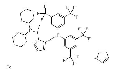 (s)-1-{(r)-2-[bis[3,5-bis(trifluoromethyl)phenyl]phosphino]-ferrocenyl}ethyldicy Structure