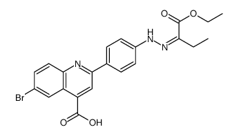 4-Quinolinecarboxylic acid, 6-bromo-2-[4-[2-[1-(ethoxycarbonyl)propylidene]hydrazinyl]phenyl]结构式