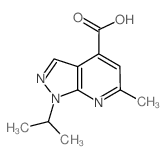 1-异丙基-6-甲基-1H-吡唑并[3,4-b]吡啶-4-羧酸结构式