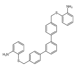 2-[[4-[3-[4-[(2-aminophenyl)sulfanylmethyl]phenyl]phenyl]phenyl]methylsulfanyl]aniline结构式