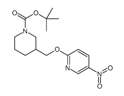 3-[[(5-硝基-2-吡啶基)氧基]甲基]-1-哌啶甲酸叔丁酯结构式