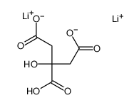 dilithium hydrogen 2-hydroxypropane-1,2,3-tricarboxylate structure