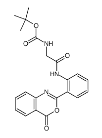 2-[2-(tert-butyloxycarbonyl)aminoethanoyl]aminophenyl-3,1-benzoxazin-4-one Structure