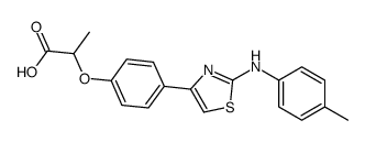 2-[4-[2-(4-methylanilino)-1,3-thiazol-4-yl]phenoxy]propanoic acid结构式