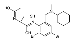 (2R)-2-acetamido-N-[2,4-dibromo-6-[[cyclohexyl(methyl)amino]methyl]phenyl]-3-sulfanylpropanamide Structure