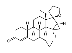 7α-cyclopropyl-18-methyl-15β,16β-methylene-19-nor-20-spirox-4-en-3-one Structure