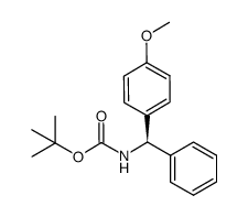 (R)-N-tert-butyloxycarbonyl-α-(4-methoxyphenyl)benzylamine结构式