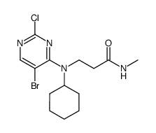 3-[(5-bromo-2-chloro-pyrimidin-4-yl)-cyclohexyl-amino]-N-methyl-propanamide结构式