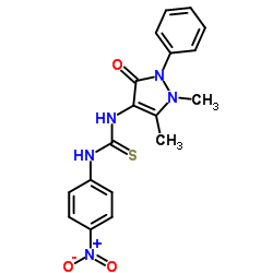 1-(1,5-Dimethyl-3-oxo-2-phenyl-2,3-dihydro-1H-pyrazol-4-yl)-3-(4-nitrophenyl)thiourea Structure