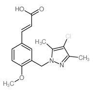 (2E)-3-{3-[(4-Chloro-3,5-dimethyl-1H-pyrazol-1-yl) methyl]-4-methoxyphenyl}acrylic acid Structure