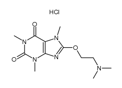 8-(2-dimethylamino-ethoxy)-1,3,7-trimethyl-3,7-dihydro-purine-2,6-dione, hydrochloride Structure