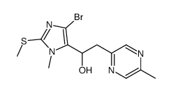 1-(5-bromo-3-methyl-2-methylsulfanylimidazol-4-yl)-2-(5-methylpyrazin-2-yl)ethanol结构式
