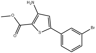 甲基 3-氨基-5-(3-溴苯基)噻吩-2-甲酸基酯结构式