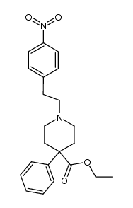 1-(4-nitro-phenethyl)-4-phenyl-piperidine-4-carboxylic acid ethyl ester结构式