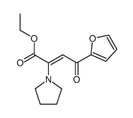 ethyl (Z)-4-(furan-2-yl)-4-oxo-2-(pyrrolidin-1-yl)but-2-enoate结构式