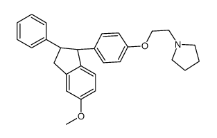 1-[2-[4-[(1R,2S)-5-methoxy-2-phenyl-2,3-dihydro-1H-inden-1-yl]phenoxy]ethyl]pyrrolidine Structure