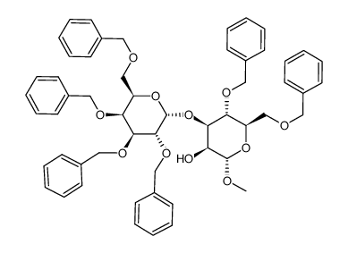 Methyl 4,6-di-O-benzyl-3-O-(2,3,4,6-tetra-O-benzyl-α-(*)-galactopyranosyl)-α-(*)-mannopyranoside Structure