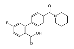 4-fluoro-2-[4-(piperidine-1-carbonyl)phenyl]benzoic acid结构式