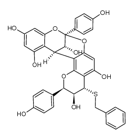 epiafzelechin-(4β->8,2β->O->7)-epiafzelechin 4'-benzylthioether结构式