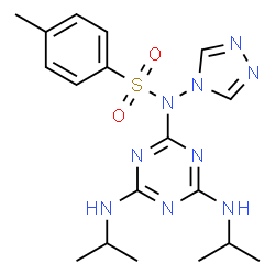 N-(4,6-bis(isopropylamino)-1,3,5-triazin-2-yl)-4-methyl-N-(4H-1,2,4-triazol-4-yl)benzenesulfonamide Structure
