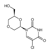 1-(R)-<6-(R)-hydroxymethyl-1,4-dioxan-2-yl>-5-chlorouracil Structure