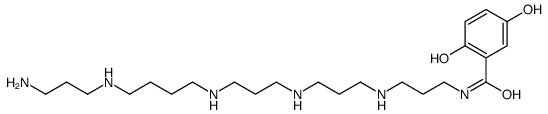 N-[3-[3-[3-[4-(3-aminopropylamino)butylamino]propylamino]propylamino]propyl]-2,5-dihydroxybenzamide Structure