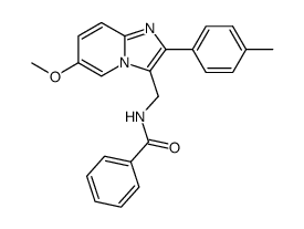3-benzamidomethyl-6-methoxy-2-(4'-tolyl)imidazo<1,2-a>pyridine结构式