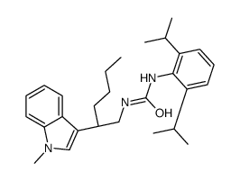 (+)-N(sup 1)-(2,6-Diisopropylphenyl)-N(sup 2)-(2-(1-methyl-3-indolyl)h exyl)urea结构式