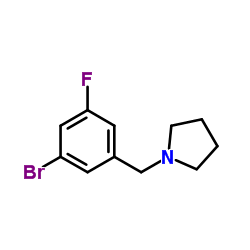 1-(3-Bromo-5-fluorobenzyl)pyrrolidine structure