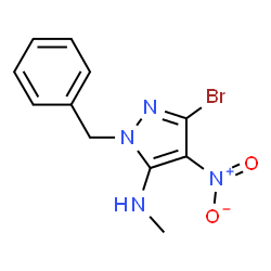 N-(1-benzyl-3-bromo-4-nitro-1H-pyrazol-5-yl)-N-methylamine Structure
