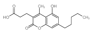 2H-1-Benzopyran-3-propanoicacid, 5-hydroxy-4-methyl-2-oxo-7-pentyl- Structure