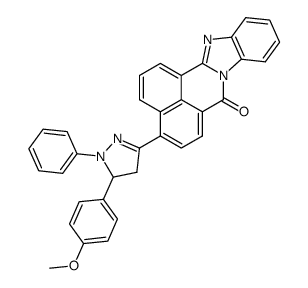 4-[5-(4-methoxy-phenyl)-1-phenyl-4,5-dihydro-1H-pyrazol-3-yl]-benzo[de]benzo[4,5]imidazo[2,1-a]isoquinolin-7-one结构式