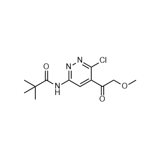 N-(6-氯-5-(2-甲氧基乙酰基)哒嗪-3-基)新戊酰胺结构式