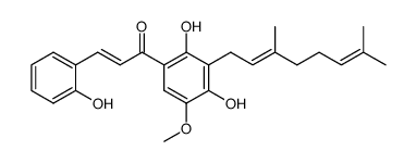 (E)-1-[3-[(E)-3,7-Dimethyl-2,6-octadienyl]-2,4-dihydroxy-5-methoxyphenyl]-3-(2-hydroxyphenyl)-2-propen-1-one Structure