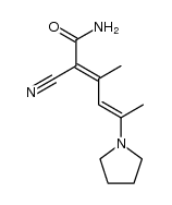 2-cyano-3-methyl-5-(1-pyrrolidinyl)-2,4-hexadienamide结构式