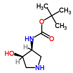 Carbamic acid, [(3R,4S)-4-hydroxy-3-pyrrolidinyl]-, 1,1-dimethylethyl ester, rel- Structure